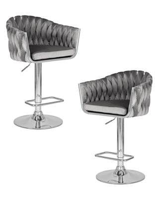 Стул барный DOBRIN Набор 2 шт Стул барный DOBRIN MARCEL, серый велюр (MJ9-75) арт. LM-9692-N_CH-M_V-MJ9-75