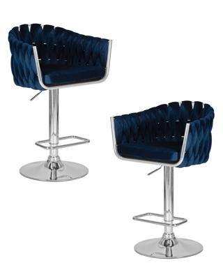 Стул барный DOBRIN Набор 2 шт Стул барный DOBRIN MARCEL, синий велюр (MJ9-117) арт. LM-9692-N_CH-M_V-MJ9-117