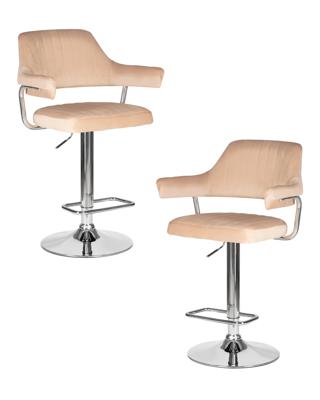 Стул барный DOBRIN Набор 2 шт Стул барный DOBRIN CHARLY, бежевый велюр (MJ9-10) арт. LM-5019-N_CH-M_V-MJ9-10