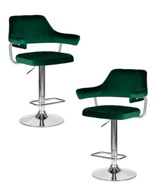 Стул барный DOBRIN Набор 2 шт Стул барный DOBRIN CHARLY, зеленый велюр (MJ9-88) арт. LM-5019-N_CH-M_V-MJ9-88