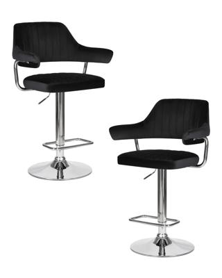 Стул барный DOBRIN Набор 2 шт Стул барный DOBRIN CHARLY, черный велюр (MJ9-101) арт. LM-5019-N_CH-M_V-MJ9-101