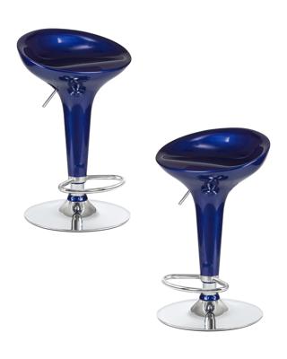 Стул барный DOBRIN Набор 2 шт Стул барный DOBRIN BOMBA, синий металлик арт. LM-1004-N_CH-M_ABS-metallic-blue