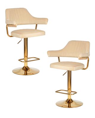 Стул барный DOBRIN Набор 2 шт Стул барный DOBRIN CHARLY GOLD, бежевый велюр (MJ9-10) арт. LM-5019-N_G-M_V-MJ9-10