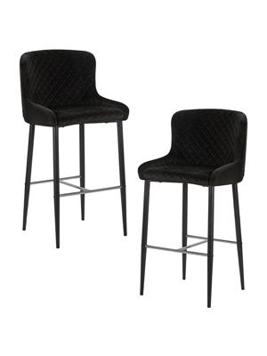 Стул барный DOBRIN Набор 2 шт Стул барный DOBRIN CHRISTIAN'75, черные ножки, черный велюр (V108-77) арт. LML-8297-N_B-M_V-V108-77