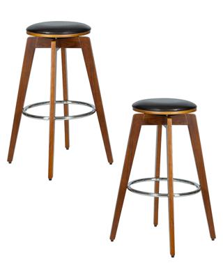 Стул барный DOBRIN Набор 2 шт Табурет барный DOBRIN TOM'77, цвет черный глянец PU ABD 002 арт. LMZ-6721-N_TR_EL-ABD-002