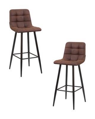Стул барный DOBRIN Набор 2 шт Стул барный DOBRIN NICOLE, черные матовые ножки, коричневая микрофибра (PK-03) арт. LML-8078-N_B-M_MF-PK-03