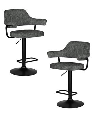 Стул барный DOBRIN Набор 2 шт Стул барный DOBRIN CHARLY BLACK, серый твид (LEO11) арт. LM-5019-N_B-M_CT-LEO11