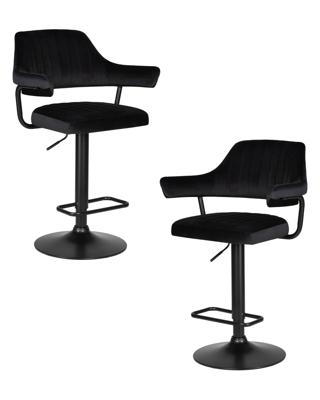 Стул барный DOBRIN Набор 2 шт Стул барный DOBRIN CHARLY BLACK, черный велюр (MJ9-101) арт. LM-5019-N_B-M_V-MJ9-101
