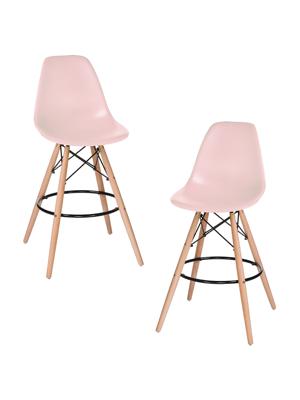 Стул барный DOBRIN Набор 2 шт Стул барный DOBRIN DSW BAR, ножки светлый бук, цвет сиденья светло-розовый (PK-02) арт. LMZL-PP638G-N_LB-MTR_P-PK-02