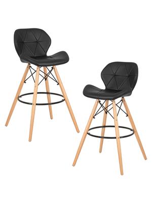 Стул барный DOBRIN Набор 2 шт Стул барный DOBRIN BUTTERFLY BAR, ножки светлый бук, цвет чёрный арт. LMZL-302B-N_LB-MTR_EL-black