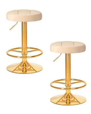 Стул барный DOBRIN Набор 2 шт Табурет барный DOBRIN BRUNO GOLD, бежевый велюр (MJ9-10) арт. LM-5008-N_G-M_V-MJ9-10