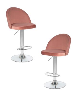 Стул барный DOBRIN Набор 2 шт Стул барный DOBRIN MILANA, пудрово-розовый велюр (MJ9-32) арт. LM-3036-N_CH-M_V-MJ9-32