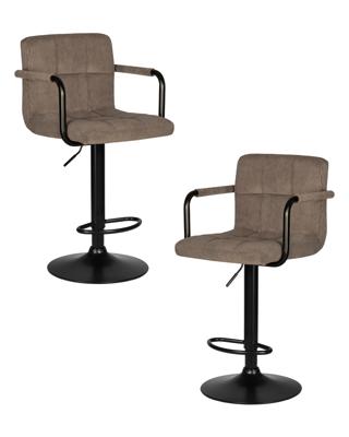 Стул барный DOBRIN Набор 2 шт Стул барный DOBRIN KRUGER ARM BLACK, какао вельвет (LAR-E2041-05) арт. LM-5011-N_B-M_VV-LAR-E2041-05