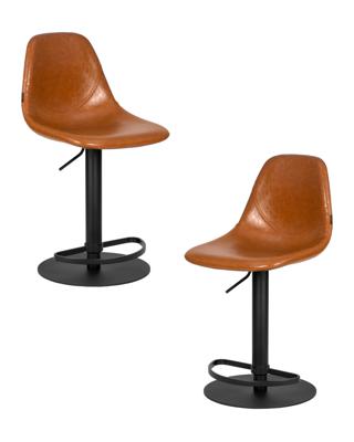 Стул барный DOBRIN Набор 2 шт Стул барный DOBRIN ROME, коричневый винтажный PU (MS09) арт. LMN-1566-N_B-M_EL-MS09