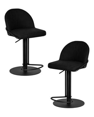 Стул барный DOBRIN Набор 2 шт Стул барный DOBRIN OLIVER, черная ткань (SLR-10) арт. LMN-1620-N_B-M_C-SLR-10