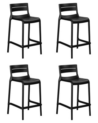 Стул барный DOBRIN Набор 4 шт Стул полубарный DOBRIN NESSA, черный (B-03) арт. LMZL-PP905-1-N_P_B-03
