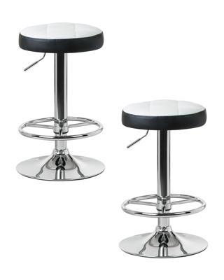 Стул барный DOBRIN Набор 2 шт Табурет барный DOBRIN BRUNO, бело-чёрный арт. LM-5008-N_CH-M_EL-white-black