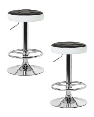 Стул барный DOBRIN Набор 2 шт Табурет барный DOBRIN BRUNO, чёрно-белый арт. LM-5008-N_CH-M_EL-black-white