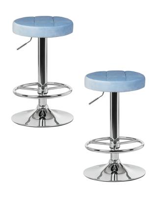Стул барный DOBRIN Набор 2 шт Табурет барный DOBRIN BRUNO, пудрово-голубой велюр (MJ9-74) арт. LM-5008-N_CH-M_V-MJ9-74