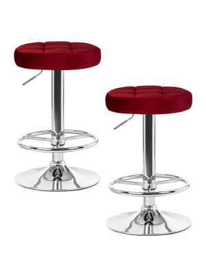 Стул барный DOBRIN Набор 2 шт Табурет барный DOBRIN BRUNO, бордовый велюр (MJ9-43) арт. LM-5008-N_CH-M_V-MJ9-43