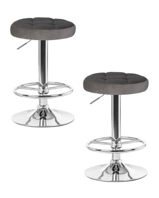 Стул барный DOBRIN Набор 2 шт Табурет барный DOBRIN BRUNO, серый велюр (MJ9-75) арт. LM-5008-N_CH-M_V-MJ9-75