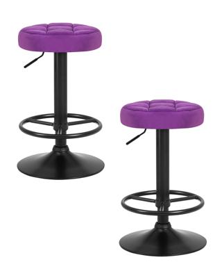 Стул барный DOBRIN Набор 2 шт Табурет барный DOBRIN BRUNO BLACK, фиолет велюр (MJ9-58) арт. LM-5008-N_B-M_V-MJ9-58