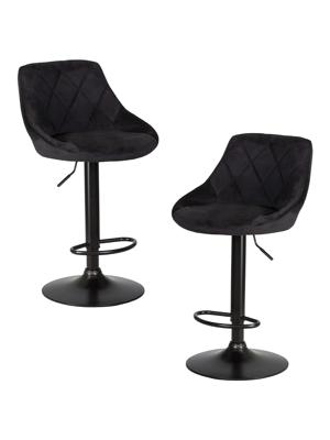 Стул барный DOBRIN Набор 2 шт Стул барный DOBRIN LOGAN BLACK, черный велюр (MJ9-101) арт. LM-5007-N_B-M_V-MJ9-101