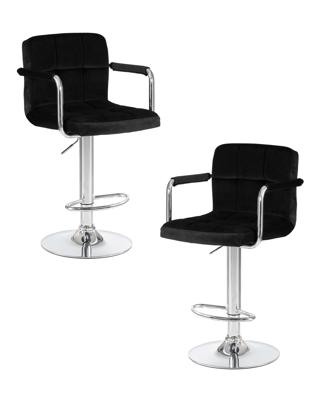 Стул барный DOBRIN Набор 2 шт Стул барный DOBRIN KRUGER ARM, черный велюр (MJ9-101) арт. LM-5011-N_CH-M_V-MJ9-101