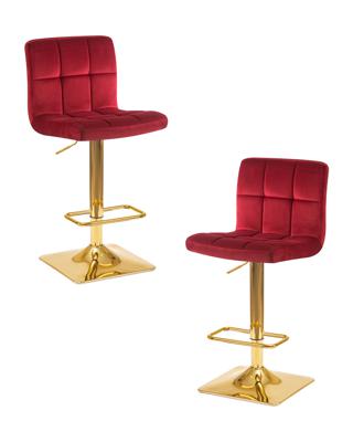 Стул барный DOBRIN Набор 2 шт Стул барный DOBRIN GOLDIE, бордовый велюр (MJ9-43) арт. LM-5016-N_G-M_V-MJ9-43