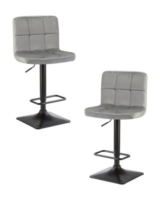 Стул барный DOBRIN Набор 2 шт Стул барный DOBRIN DOMINIC, серый велюр (MJ9-75) арт. LM-5018-N_B-M_V-MJ9-75