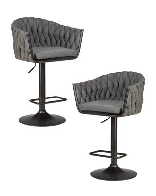 Стул барный DOBRIN Набор 2 шт Стул барный DOBRIN LEON, графитовая ткань (LAR-275-21) арт. LM-9690-N_B-M_TT-LAR-275-21