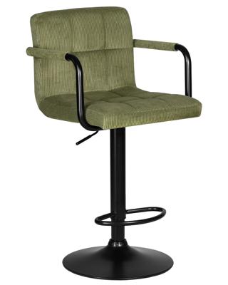 Стул барный DOBRIN Стул барный DOBRIN KRUGER ARM BLACK, зеленый вельвет (LAR-E2041-7) арт. LM-5011_B-M_VV-LAR-E2041-7