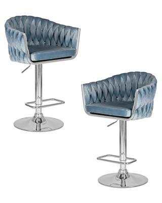 Стул барный DOBRIN Набор 2 шт Стул барный DOBRIN MARCEL, пудрово-голубой велюр (MJ9-74) арт. LM-9692-N_CH-M_V-MJ9-74
