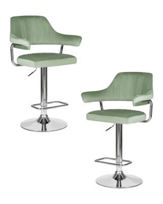 Стул барный DOBRIN Набор 2 шт Стул барный DOBRIN CHARLY, пудрово-мятный велюр (MJ9-87) арт. LM-5019-N_CH-M_V-MJ9-87