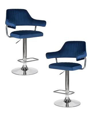 Стул барный DOBRIN Набор 2 шт Стул барный DOBRIN CHARLY, синий велюр (MJ9-117) арт. LM-5019-N_CH-M_V-MJ9-117