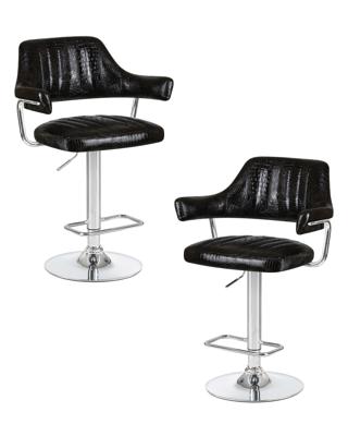 Стул барный DOBRIN Набор 2 шт Стул барный DOBRIN CHARLY, чёрный крокодил арт. LM-5019-N_CH-M_EL-black-crocodile