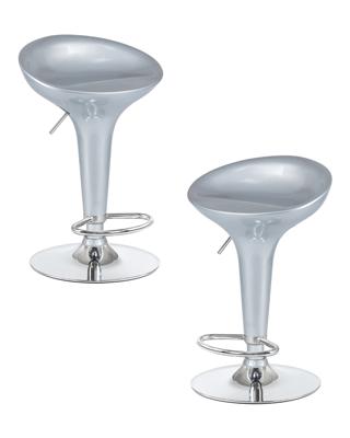 Стул барный DOBRIN Набор 2 шт Стул барный DOBRIN BOMBA, серебряный металлик арт. LM-1004-N_CH-M_ABS-silver