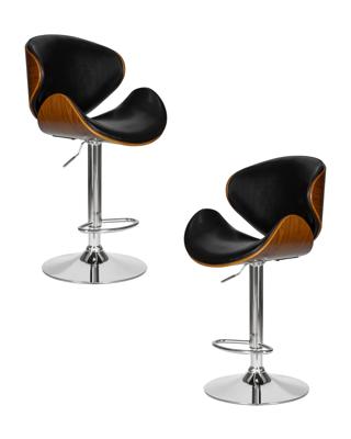 Стул барный DOBRIN Набор 2 шт Стул барный DOBRIN JACK, цвет черный глянец PU ABD 002 арт. LMZ-6023-N_CH-M_EL-ABD-002