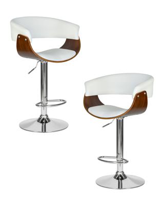 Стул барный DOBRIN Набор 2 шт Стул барный DOBRIN OSTIN, цвет белый PU ABA 008 арт. LMZ-6094-N_CH-M_EL-ABA-008