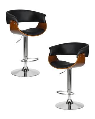 Стул барный DOBRIN Набор 2 шт Стул барный DOBRIN OSTIN, цвет черный PU ABA 001 арт. LMZ-6094-N_CH-M_EL-ABA-001