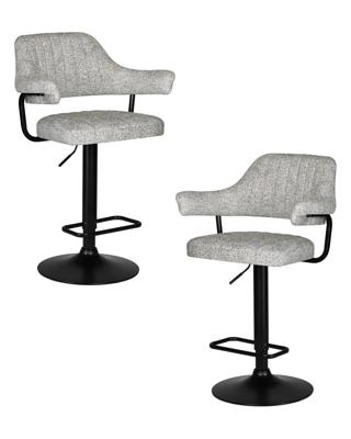 Стул барный DOBRIN Набор 2 шт Стул барный DOBRIN CHARLY BLACK, светло-серый твид (LEO04) арт. LM-5019-N_B-M_CT-LEO04