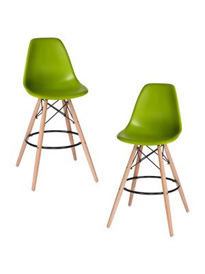 Стул барный DOBRIN Набор 2 шт Стул барный DOBRIN DSW BAR, ножки светлый бук, цвет сиденья салатовый (G-08) арт. LMZL-PP638G-N_MTR_P-G-08