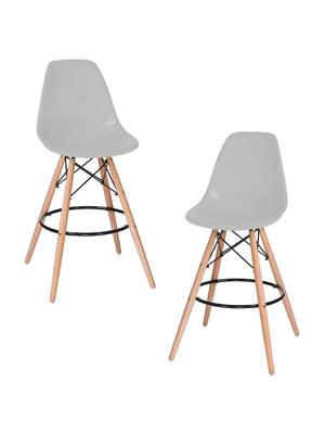 Стул барный DOBRIN Набор 2 шт Стул барный DOBRIN DSW BAR, ножки светлый бук, цвет сиденья светло-серый (GR-01) арт. LMZL-PP638G-N_LB-MTR_P-GR-01