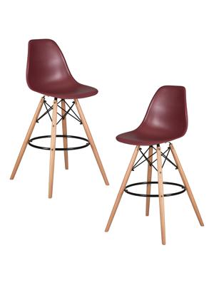 Стул барный DOBRIN Набор 2 шт Стул барный DOBRIN DSW BAR, ножки светлый бук, цвет сливовый (R-13) арт. LMZL-PP638G-N_LB-MTR_P-R-13
