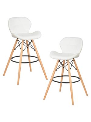 Стул барный DOBRIN Набор 2 шт Стул барный DOBRIN BUTTERFLY BAR, ножки светлый бук, цвет белый арт. LMZL-302B-N_LB-MTR_EL-white