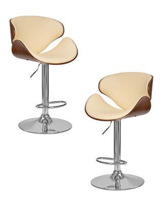 Стул барный DOBRIN Набор 2 шт Стул барный DOBRIN KARTER, коричневое дерево, кремовый арт. LMZ-4905-N_CH-M_EL-cream