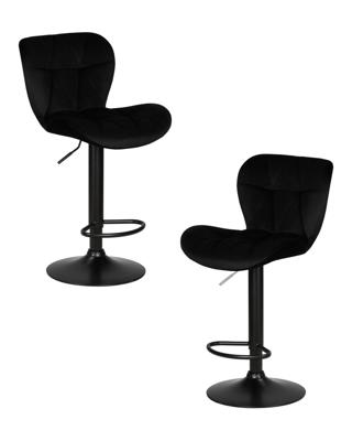 Стул барный DOBRIN Набор 2 шт Стул барный DOBRIN BARNY BLACK, черный велюр (MJ9-101) арт. LM-5022-N_B-M_V-MJ9-101