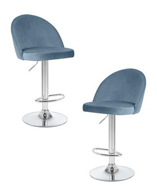 Стул барный DOBRIN Набор 2 шт Стул барный DOBRIN MILANA, пудрово-голубой велюр (MJ9-74) арт. LM-3036-N_CH-M_V-MJ9-74
