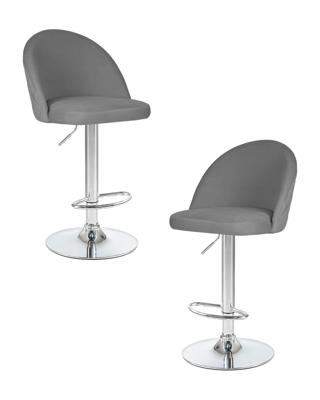 Стул барный DOBRIN Набор 2 шт Стул барный DOBRIN MILANA, серый велюр (MJ9-75) арт. LM-3036-N_CH-M_V-MJ9-75