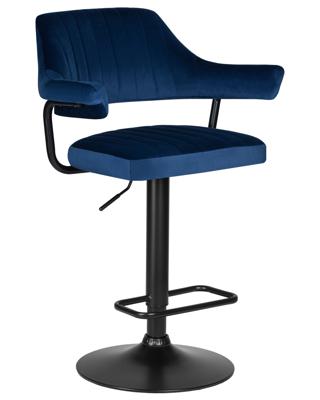 Стул барный DOBRIN Стул барный DOBRIN CHARLY BLACK, синий велюр (MJ9-117) арт. LM-5019_B-M_V-MJ9-117